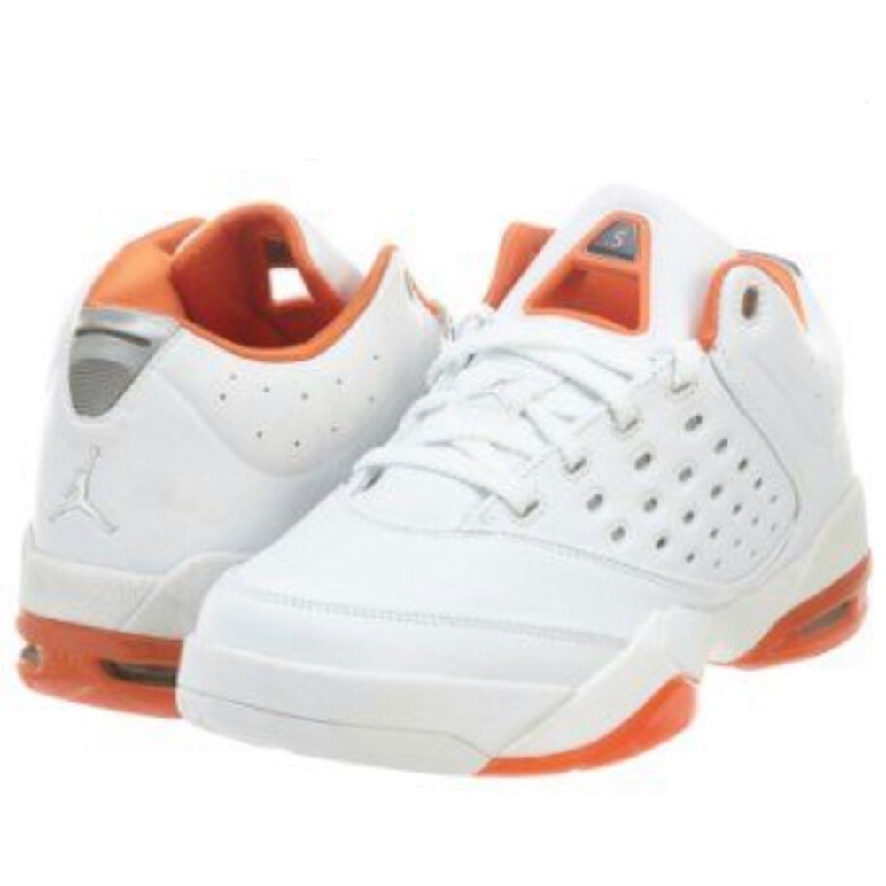 “Jordan” melo 5.5 low air white & orange sneakers
